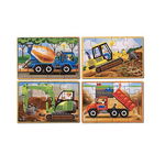 Set 4 puzzle din Lemn Melissa & Doug in Cutie - Vehicule pentru Constructii, Melissa & Doug