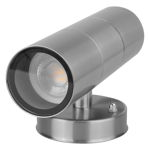 Aplica LED De Perete Interior/Exterior Techstar® CMJ-BDA304, Putere 2 x 6W, Culoare Lumina 3000K, Spoturi GU10, 20 x 6 Cm, IP 65, Inox, 