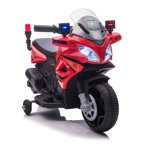 HOMCOM Motocicleta electrica pentru copii, cu sirena de politie si faruri, Viteza 3km/h si Baterie 6V Reincarcabila, 69x39x43cm, Rosu, HOMCOM