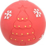 TRIXIE Christmas Xmas Glob, jucărie de aport câini, XS-XL, latex, cu sunet, activități fizice, roșu, ⌀8 cm, TRIXIE