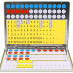 Tabla cu 131 de piese magnetice pentru activitati matematice, 31.4 x 22.5 cm, 