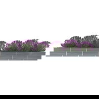 Strat înălțat grădină, gri, 480x80x45 cm, oțel galvanizat