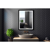 Oglinda baie cu LED Venti, 60 x 80 cm, negru