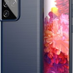 Hurtel Carbon Case elastyczne etui pokrowiec Samsung Galaxy S21 Ultra 5G niebieski, Hurtel