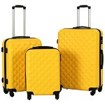 vidaXL Set valiză carcasă rigidă, 3 buc., galben, ABS, vidaXL