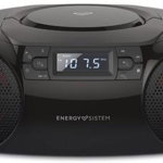 Radio portabil Energy Sistem Boombox 6, Bluetooth, USB, CD Player, Negru