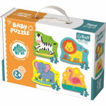 Baby puzzle Trefl Animale în safari, 4 în 1 3, 4,5, 6 piese, Trefl