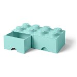 Cutie depozitare cu 2 sertare LEGO®, verde mentă, LEGO®