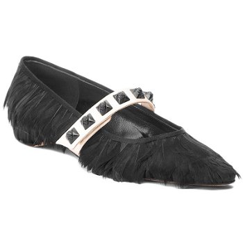 Pantofi STUART WEITZMAN - Feathery XL17447 Black/Silk/Satin