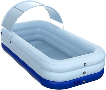 Piscina gonflabila cu copertina de protectie UV Taruor, albastru, PVC, 2,1 m