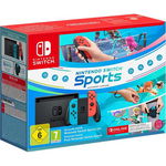Consola Nintendo Switch, 4GB RAM, 32GB, Bluetooth, HDMI, 2 controlere + Joc Nintendo Switch Sports + Leg Strap, 12 luni abonament Nintendo Switch Online (Rosu/Albastru), Nintendo
