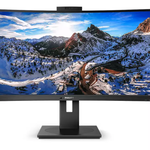 Monitor Philips Lcd Va Ultrawide Curbat Cu Usb-c, 3440 X 1440 Wqhd, 34" (86,36 Cm), P Line, Stabilizator Imagine, Srgb, Lowblue, Easyread, Kvm, Negru, KlaussTech