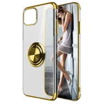 Husa PadForce Crystal-Ring transparenta din silicon cu inel rotativ metalic - iPhone 12 mini, Auriu, PadForce