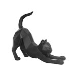 Statuetă PT LIVING Origami Stretching Cat, înălțime 30,5 cm, negru mat, PT LIVING