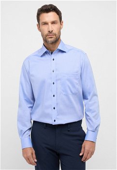 Camasa bleu, confort fit, pentru barbati, 100% bumbac, maneca lunga, model 8100 12 E137 Eterna, Eterna