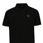 Tricou polo negru cu logo brodat - Barbour Sports, Barbour