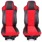 Set huse scaune camion compatibile RENAULT PREMIUM II 2005-2013, piele ecologica cu catifea, negru cu rosu