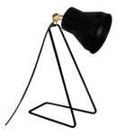 Lampa de masa PWL-1065, Pakoworld, 12x30x35 cm, metal, negru/auriu, Pakoworld