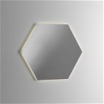 Oglinda cu LED HEXA 2, Sticla, Transparent, 79x2.5x79 cm