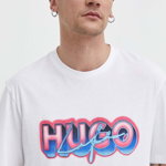 HUGO Blue tricou din bumbac bărbați, culoarea negru, cu imprimeu 50515278, Hugo Blue