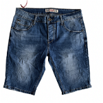 Pantaloni scurti JEANS, creponati albastri pentru  barbati  7A670, serie 31-34
