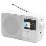 Radio portabil cu tuner, GOGEN, DAB 500BTCW, DAB+ si FM, Bluetooth, Pana la 14 ore de functionare, Afisaj LCD color, Alb