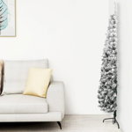 Jumătate brad de Crăciun artificial subțire, cu zăpadă, 240 cm, Casa Practica