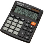 Calculator de birou SDC-812NR, Citizen, 12 cifre, Negru, Citizen