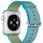 Curea pentru Apple Watch 38 mm iUni Woven Strap, Nylon, Electric Blue