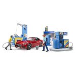 Petrol station with car wash and car Roadstar, BRUDER