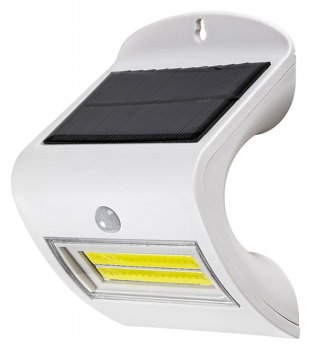 Lampa solara LED de exterior pentru perete Rabalux Opava 7970, cu senzor de miscare, 2W, 115 lm, IP44, lumina alba naturala (4000K), Alba