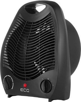 Aeroterma electrica ECG TV 3030 Heat R, 2000 W, 2 viteze, 3 moduri de functionare, termostat, negru, ECG