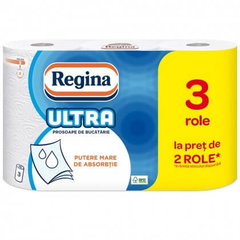 Prosoape de hartie Regina Ultra 3 role, 3 straturi Prosoape de hartie Regina Ultra 3 role, 3 straturi