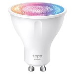 Bec LED RGB inteligent TP-Link Tapo L630, Wi-Fi, GU10, 3.7W, 350 lm, lumina alba si colorata (2200-6500K)compatibil Amazon Alexa/Google Assistant, clasa energetica E