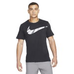 Nike, Tricou cu tehnologie Dri-Fit si imprimeu logo pentru antrenament Clash, Negru, Gri cenusiu, XL