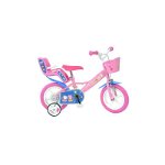 Bicicleta Dino Bikes pentru copii, 12'', Purcelusa Peppa, Roz