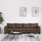 Canapea cu 4 locuri, textil, maro, model 1, VidaXL