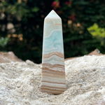 Turn/obelisc calcit albastru caraibe m2, druzy.ro - Cristale, Home Deco