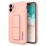 Husa Spate Wozinsky Compatibila Cu iPhone 12 Pro Max, Cu Stand Metalic Pe Spate, Protectie La Camera - Roz, Wozinsky