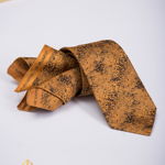 Set Cravata si batista auriu cu negru - CV982, 