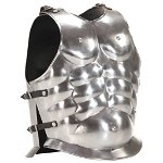 Armura de corp soldat roman vidaXL, jocuri de rol, argintiu, otel, 42 x 32 x 54 cm