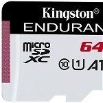 Micro SDXC High Endurance 64GB Clasa 10 UHS-I, Kingston