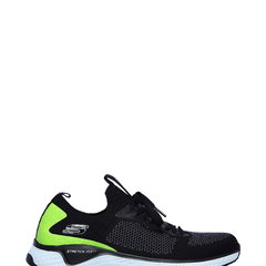 Skechers, Pantofi sport de plasa DLux Walker, Negru, Gri, 41 Skechers, Pantofi sport de plasa DLux Walker, Negru, Gri, 41