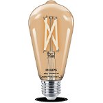 Bec LED inteligent vintage (decorativ) Filament Bulb Clear ST64, Wi-Fi, Bluetooth, E27, 7W (60W), 806 lm, lumina alba (2700-6500K), Philips