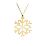 Snowflake - Colier personalizat argint 925 placat cu aur galben 24K cu pandantiv Fulg, BijuBOX