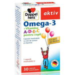 Supliment alimentar Aktiv Omega 3 + A + D + E + C pentru copii, 30 capsule masticabile, DOPPELHERZ