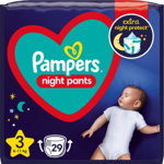 Pampers Night Pants Size 3 scutece de unică folosință tip chiloțel pentru noapte, Pampers