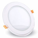 Panou LED Rotund Incorporabil Alb Rece, 6W, Sticla, KlaussTech