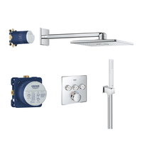 Sistem de dus Grohe Grohtherm SmartControl 310 Cube 34804000, incastrat, 310 mm, termostat, Push&Turn, 2 pulverizari, anti-oparire, crom