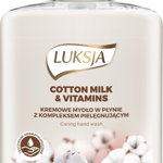 Sapun lichid cu miros de Lapte de Bumbac si Vitamine, Luksja, 500 ml, Luksja